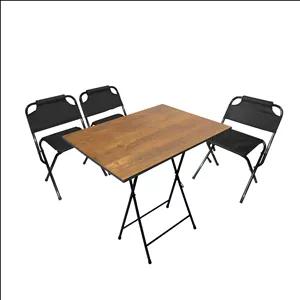 میز و صندلی سفری میزیمو مدل برزنتی پشتدار کد 10481 مجموعه 4 عددی