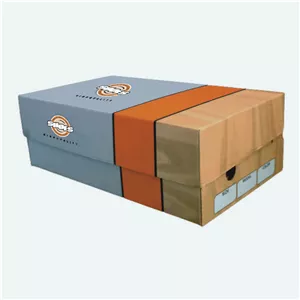 جعبه بسته بندی مدل کفش مردانه طرح MDF کد M2 بسته 10 عددی
