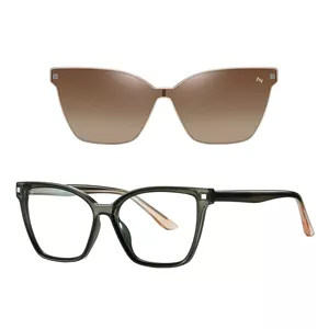 فریم عینک طبی آلبرت وگ مدل CG7802C641-P116 Polarized Double Switch به همراه کاور آفتابی