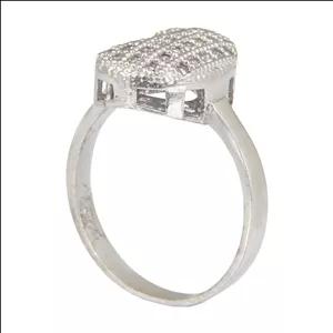 انگشتر نقره برلیان زنانه مدل قالب جواهری آبکاری رادیوم کد AWR_2377