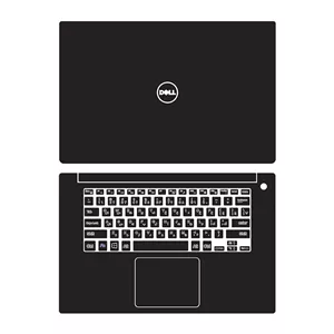 استیکر لپ تاپ توییجین و موییجین طرح Black 01 مناسب برای لپ تاپ Dell precision 5530-5540 به همراه برچسب حروف فارسی کیبورد 