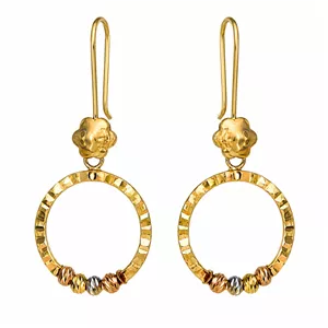 گوشواره آویز طلا 18 عیار زنانه طلای علیمحمدی مدل چهارگوی کد DD31 