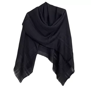 روسری زنانه مدل نخی خط دار لمه دور ریش کد 01