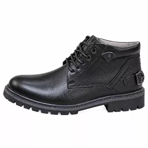 نیم بوت مردانه چرم طبیعی بندی کلاسیک مدل Ankle Boot