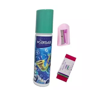  مداد رنگی 12 رنگ کسری مدل آریانا به همراه تراش و پاک کن مجموعه 14 عددی 