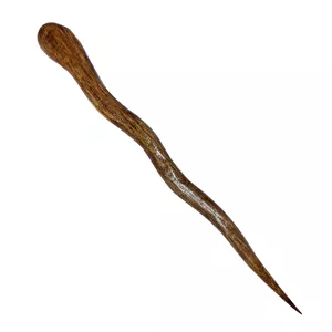 گیره مو زنانه مدل کانزاشی چوبی طرح پیچی k01010