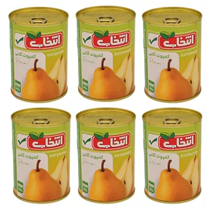 کمپوت گلابی انتخاب - 380 گرم بسته 6 عددی