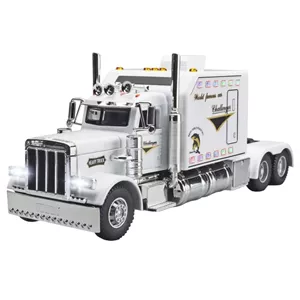 ماکت ماشین ناب سل مدل تریلی فلزی چراغدار موزیکال کد PETERBILT 389 TRACTORS TRUCK NAABWHI002
