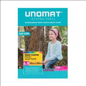 کاغذ چاپ عکس لاستر یونومات 260g مدل اولترا پریمیوم سایز 21*16 بسته 100 عددی