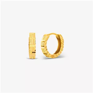 گوشواره حلقه‌ای طلا 18 عیار زنانه گلدم مدل امگا تراشE245007