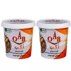 غلات صبحانه جو دوسر سیب و دارچین و تخم کدو و دانه چیا اُ آ ب - 55 گرم مجموعه 2 عددی