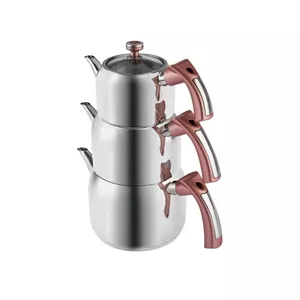 ست کتری و قوری کاراجا مدل TRES گنجایش کتری 1.95 لیتر گنجایش قوری 1.35 لیتر مجموعه 3 عددی