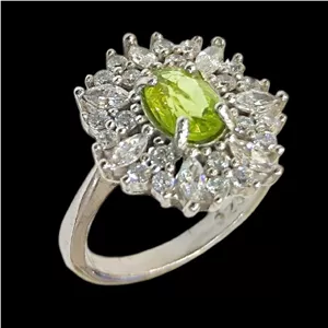 انگشتر نقره زبرجد زنانه کد 6508 