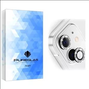 محافظ لنز دوربین پیور گلس مدل NueGlas رینگی نگین دار مناسب برای گوشی موبایل اپل iPhone 11
