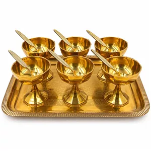 بستنی خوری 13 تکه  برنزی  مدل زرنگار