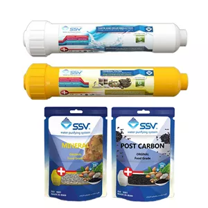فیلتر دستگاه تصفیه آب اس اس وی مدل Post carbon مجموعه 2 عددی به همراه شارژ یدک مدل 01 وزن 140 گرم مجموعه 2 عددی