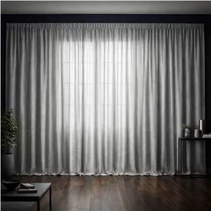 پرده تیکو دکو مدل دوخت ساده حریرکتان ژاکارت طرح محو سایز 280 × 700 سانتی‌متر