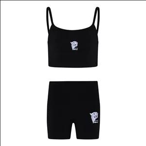 ست کراپ‌ تاپ و شلوارک ورزشی زنانه شاندیز مد مدل یوز کد 106