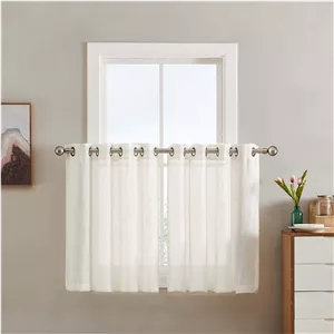 پرده تیکو دکو مدل کتان تور بالای سینکی سایز 140*90 سانتیمتر مجموعه دو عددی