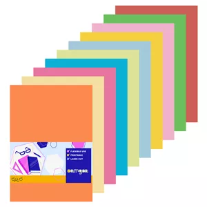 کاغذ رنگی A4 کارنیکا طرح 10 رنگ بسته 10 عددی