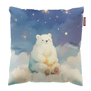 کوسن پاد آفرین مدل خرس قطبی و ستاره کد 497 سایز 30*30 سانتی متر
