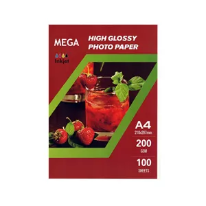 کاغذ چاپ عکس گلاسه مگا مدل 200g سایز A4 بسته 100 عددی 