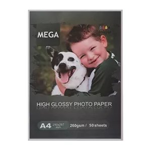 کاغذ چاپ عکس گلاسه مگا کد 260 سایز A4 بسته 50 عددی