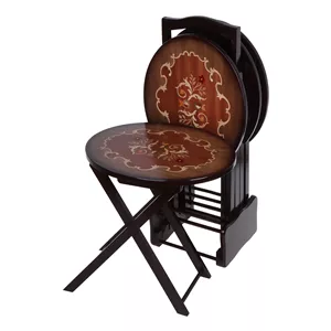 میز عسلی مدل تاشو کد m06  مجموعه 4 عددی
