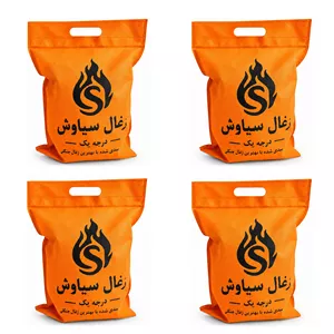 زغال کبابی سیاوش مدل P804 وزن 800 گرم بسته 4 عددی