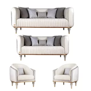 مبل راحتی هفت نفره با روکش پارچه و پایه چوب مبل لوکس شاپ مدل روبرتو به همراه 10 کوسن