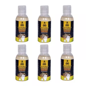 دستکش ایمنی شرکت دانش بنیان آرامید یزد مدل invisible glove حجم 60 میلی لیتر بسته بندی 6 عددی