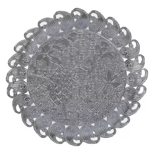سینی بدونه دسته مدل پر طاووس مجلسی سایز 30*30 سانتی متر