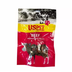 تشویقی سگ یو اس پت مدل لقمه بیف طعم گوشت گاو وزن 100 گرم