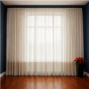 پرده تیکو دکو مدل دوخت ساده کتان شفاف حاشیه دار سایز 280 × 700 سانتی‌متر