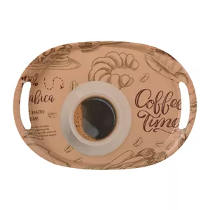 سینی دسته دار مهروز مدل 5001 coffee time سایز 20×30 سانتی‌متر