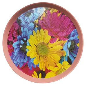 سینی بدون دسته میسا پلاستیک طرح گل کد 175-6 سایز 34×34 سانتی متر
