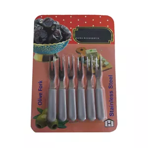 چنگال زیتون خوری مدل DP بسته 6 عددی 