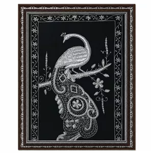 تابلو سرمه دوزی طرح طاووس