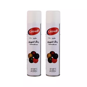اسپری رنگ سفید مات کاسپین مدل c2 حجم 300 میلی لیتر مجموعه 2 عددی