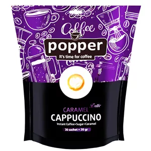 پودر کاپوچینو کاراملی پوپر - 400 گرم بسته 20 عددی
