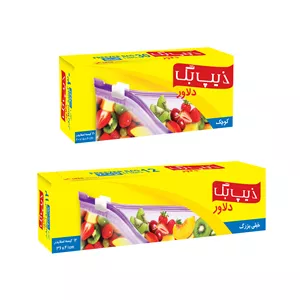 کیسه پلاستیکی زیپ دار زیپ بگ دلاور مدل 1230 بسته دو عددی 