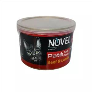 کنسرو غذای گربه نوول مدل گوشت گاو و بره وزن 200 گرم
