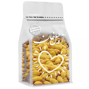 بادام زمینی درشت پوست کنده زرد آجیل خان - 200 گرم