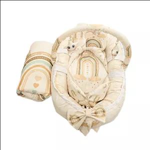 سرویس خواب پنج تکه نوزاد مدل گارد دار طرح رنگین کمان تاج