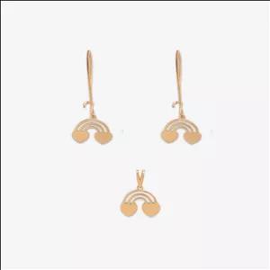 نیم ست طلا 18 عیار زنانه حافا گلد مدل قلب کد nim21