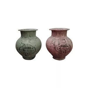 گلدان سفالی مدل یاس کلاسیک مجموعه دو عددی