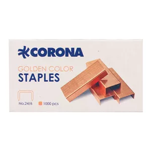 سوزن منگنه کرونا مدل مسی سایز 24/6 بسته 10000 عددی