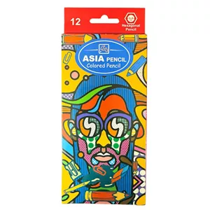 مداد رنگی 12 رنگ آسیا کد 001