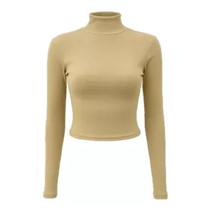 کراپ بلوز آستین بلند یقه گرد زنانه مدل Raga