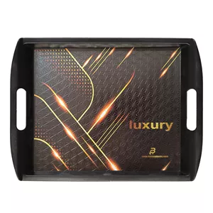 سینی دسته دار مدل پلاستیکی طرح لوکس Lux کد 01 سایز 28x20.7 سانتی‌متر